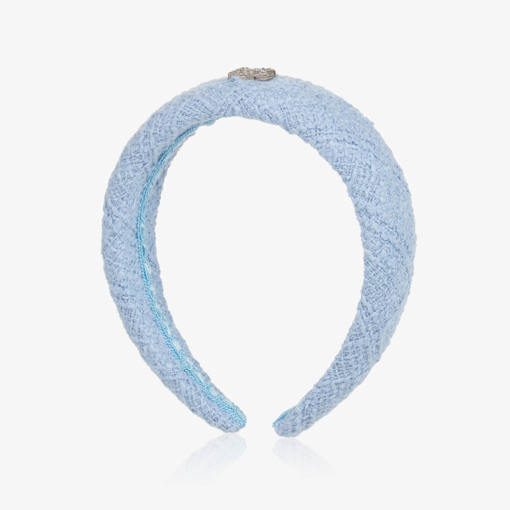 Dolce & Gabbana-Ободок из лазурного твида с блеском для девочек | Childrensalon Outlet