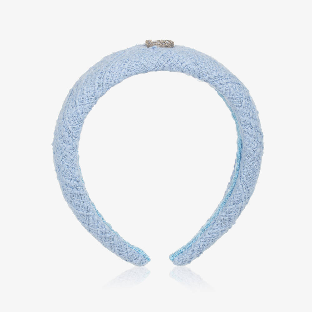 Dolce & Gabbana-Ободок из лазурного твида с блеском для девочек | Childrensalon Outlet