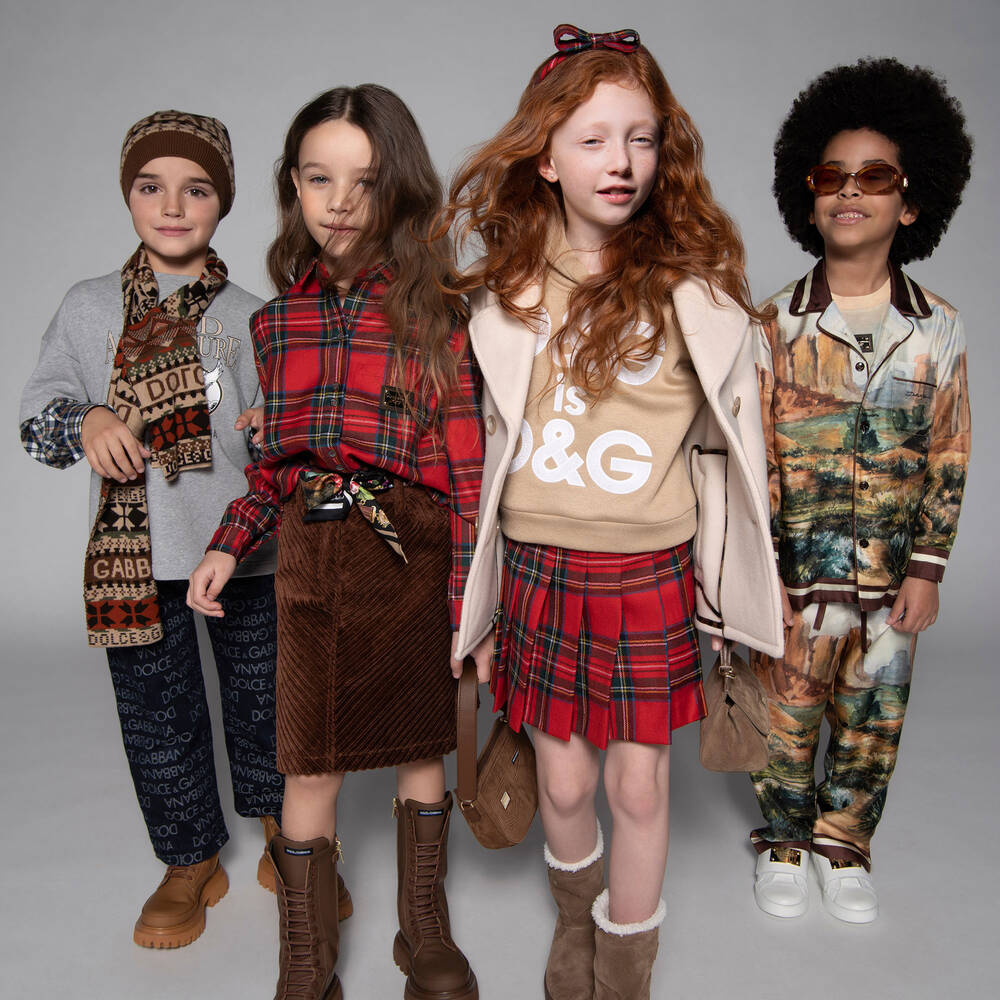Dolce & Gabbana-Бежевая хлопковая худи с надписью | Childrensalon Outlet