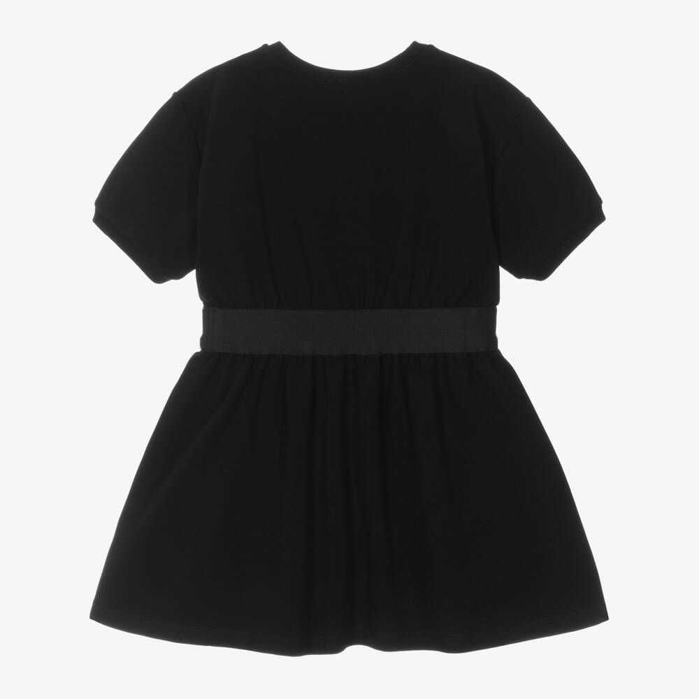 【関税&送料込み】Dolce & Gabbana Black Cotton Dress Dolce & Gabbana - Girls Black Cotton Jersey Dress