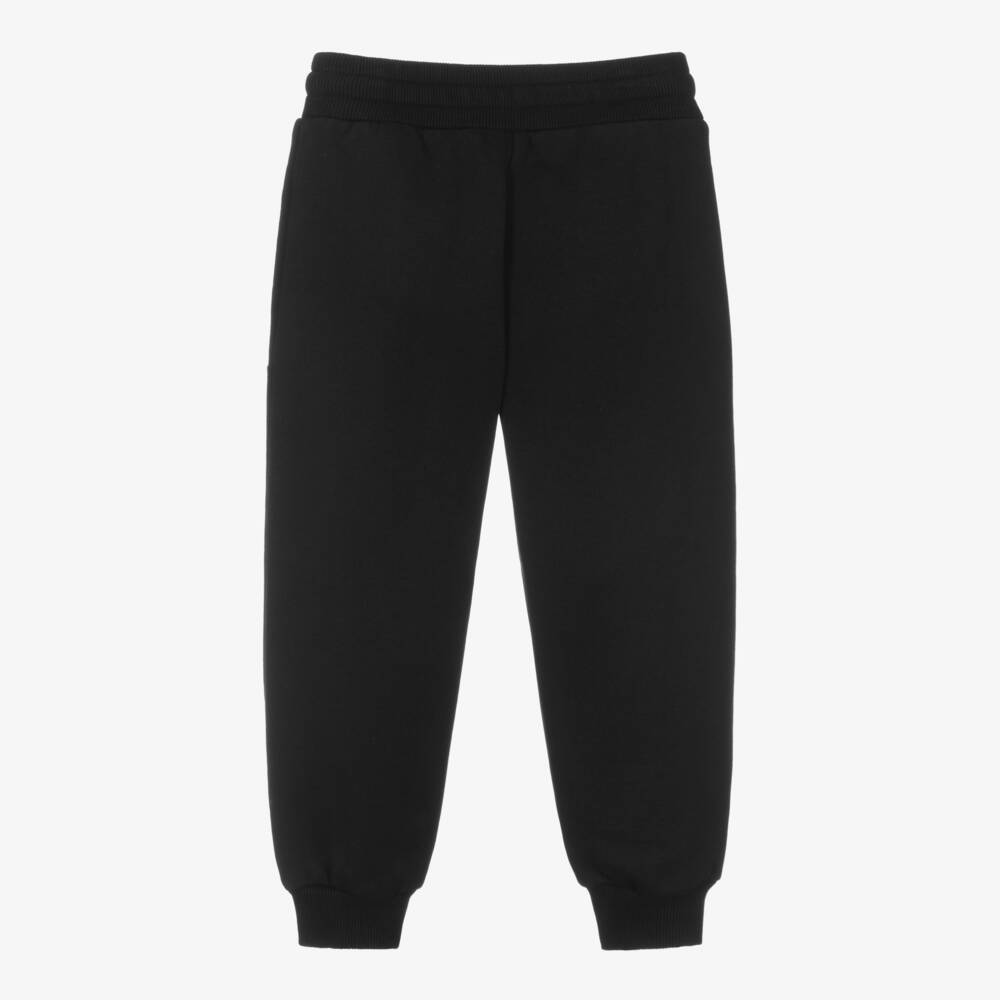 Dolce & Gabbana-Girls Black Cotton Rhinestone DG Logo Joggers | Childrensalon Outlet