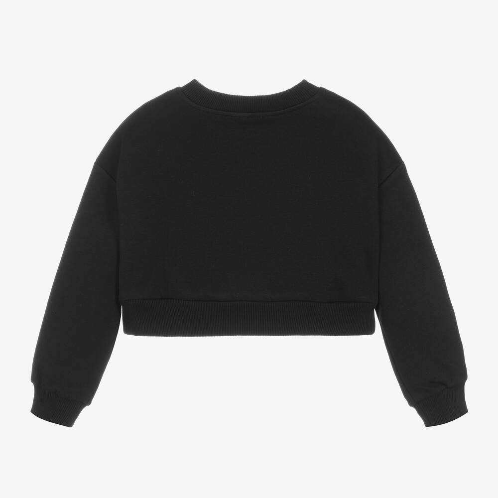 Dolce & Gabbana - Girls Black Cropped DG Logo Sweatshirt