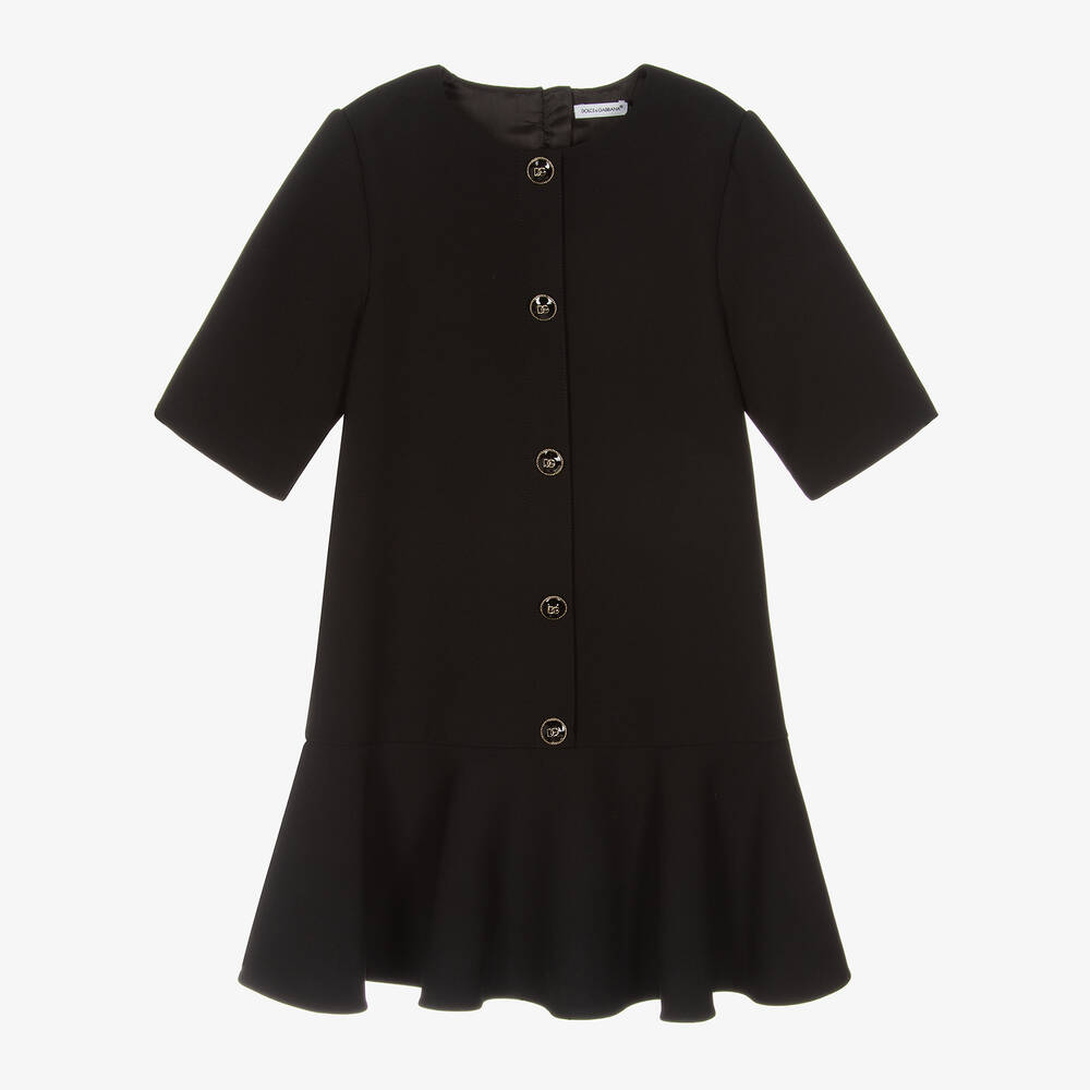 Dolce & Gabbana-Girls Black DG Cady Dress | Childrensalon Outlet
