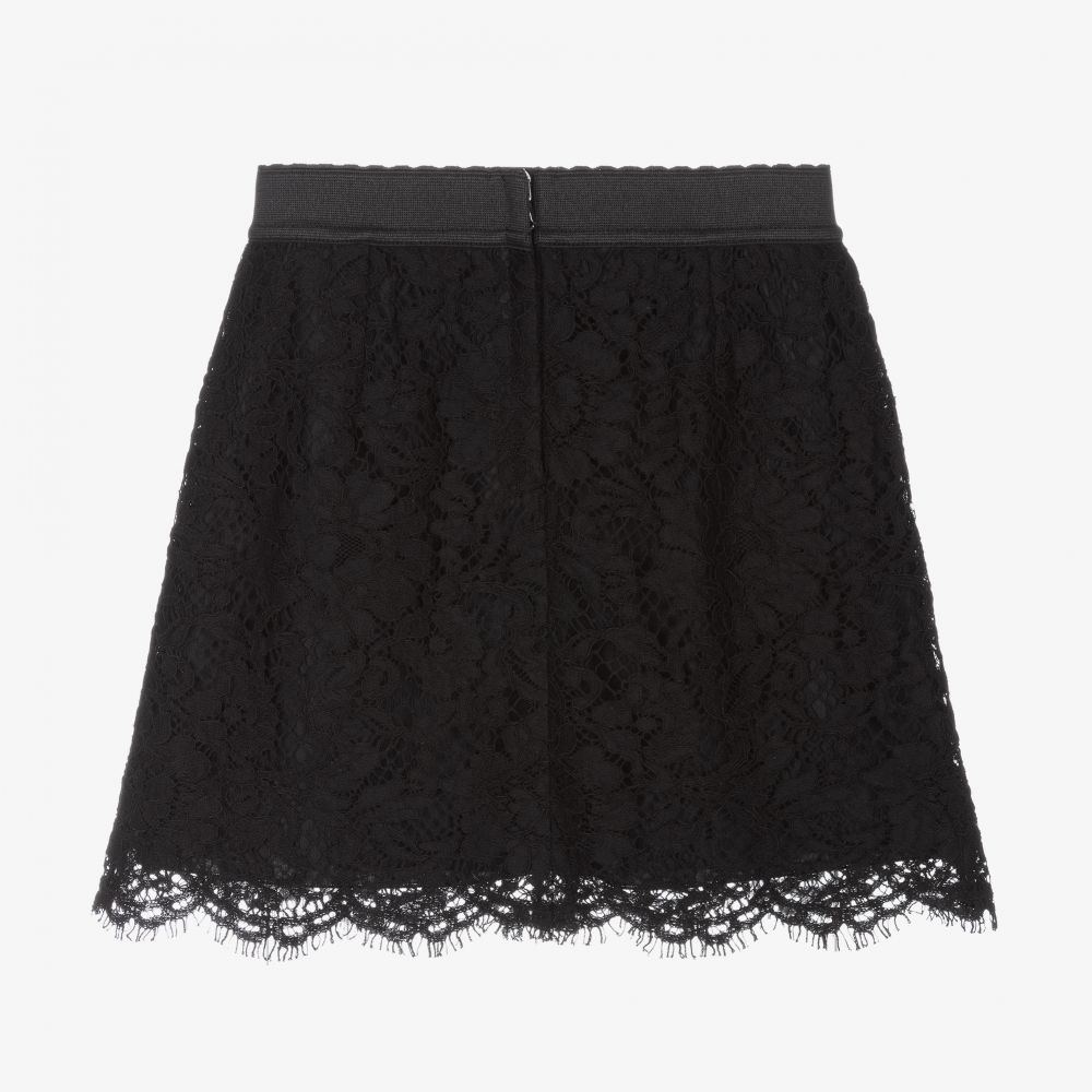 Dolce & Gabbana-Girls Black Lace Skirt | Childrensalon Outlet