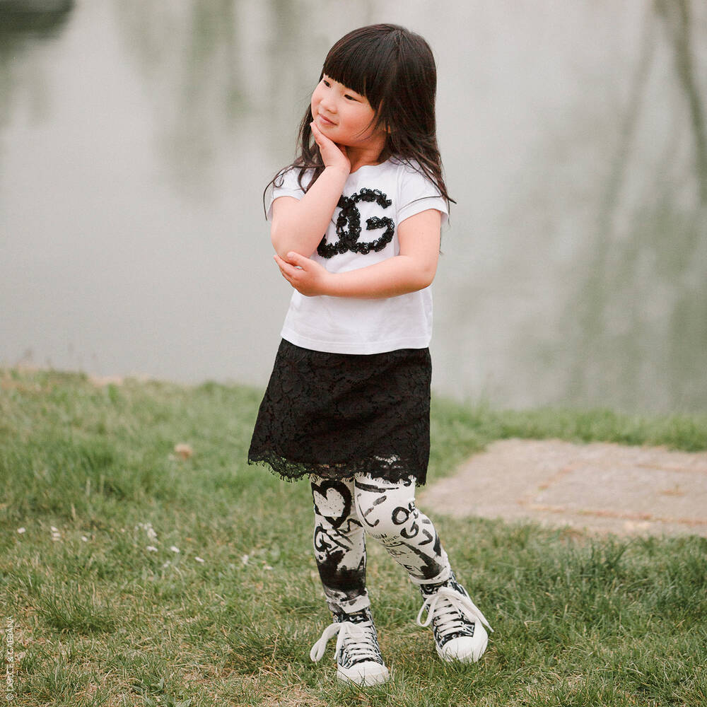 Dolce & Gabbana - Girls Black Lace Skirt | Childrensalon Outlet