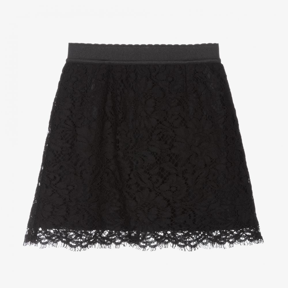 Dolce & Gabbana - Girls Black Lace Skirt | Childrensalon