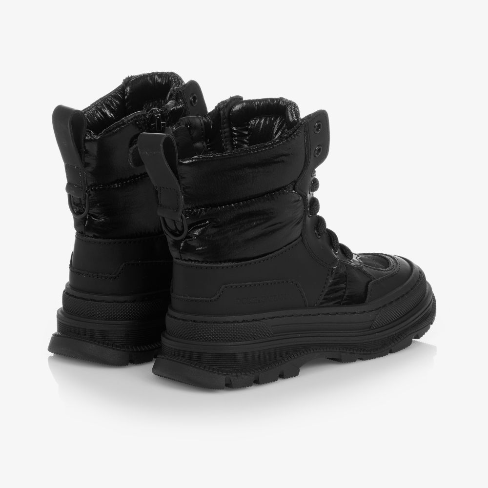 Dolce & Gabbana - Girls Black Logo Boots | Childrensalon Outlet