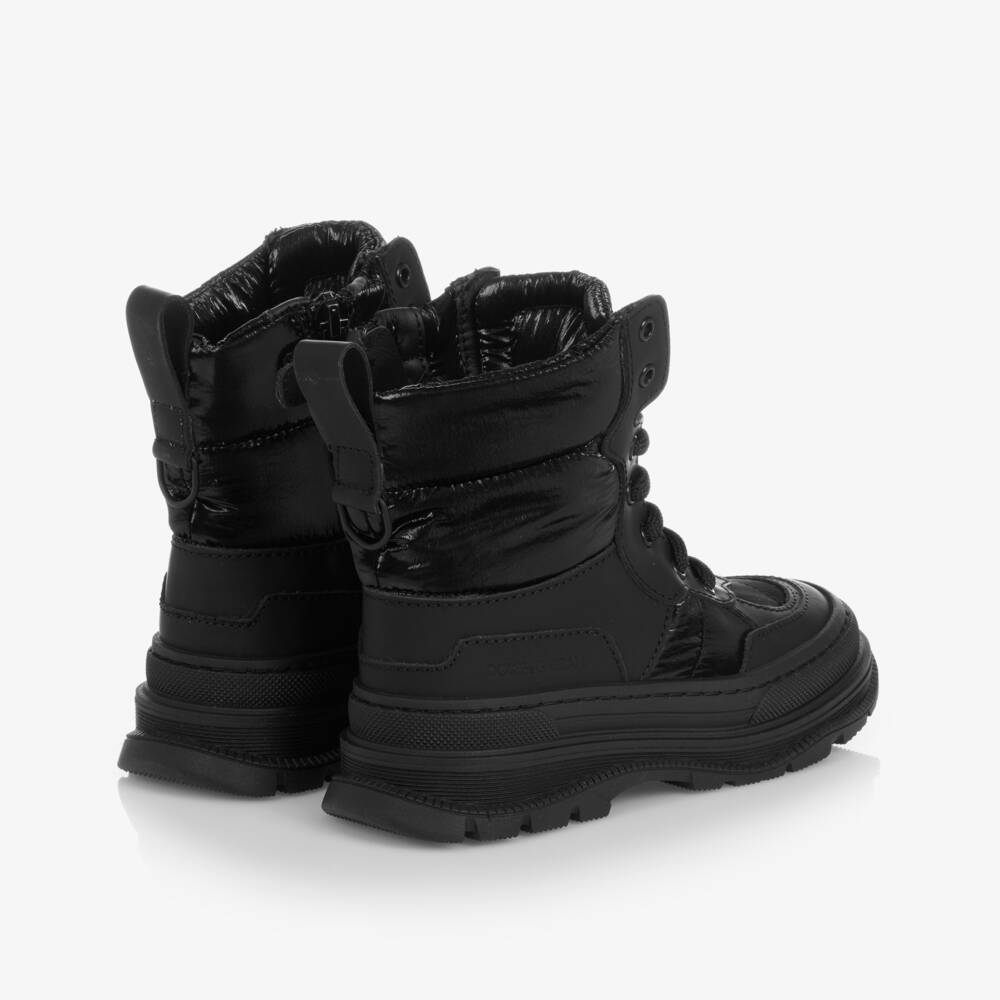 Dolce & Gabbana-Girls Black Logo Boots | Childrensalon Outlet