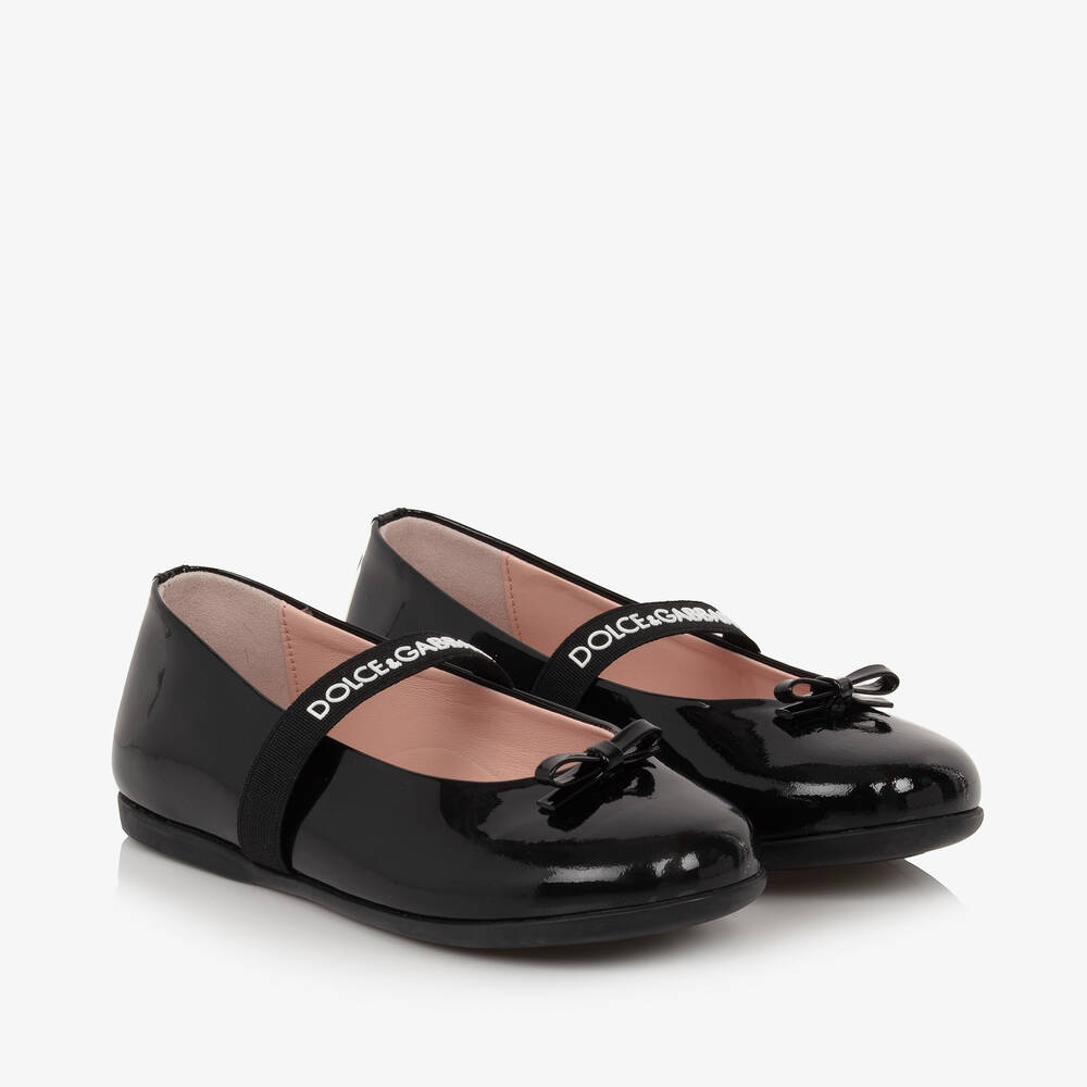 Dolce & Gabbana-Girls Black Patent Leather Pumps | Childrensalon Outlet