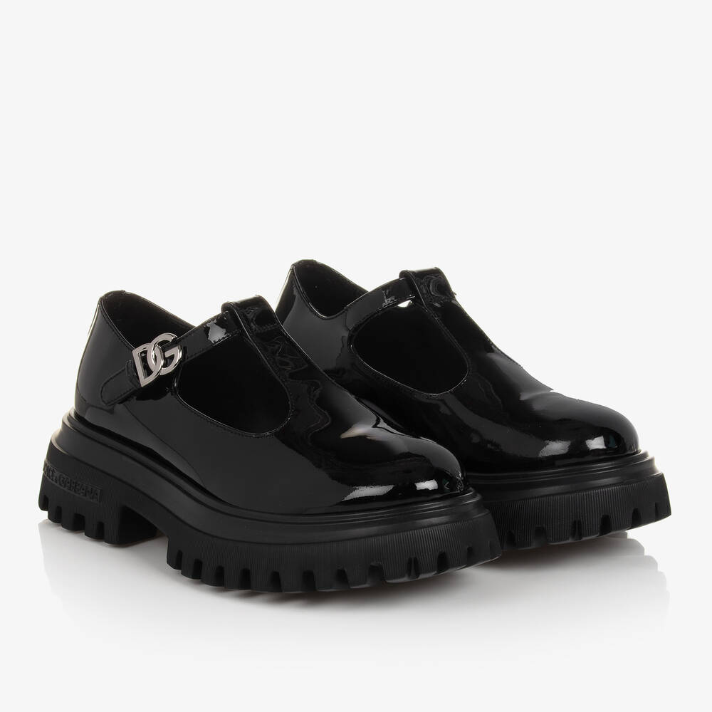 Dolce & Gabbana - Schwarze Lacklederschuhe | Childrensalon