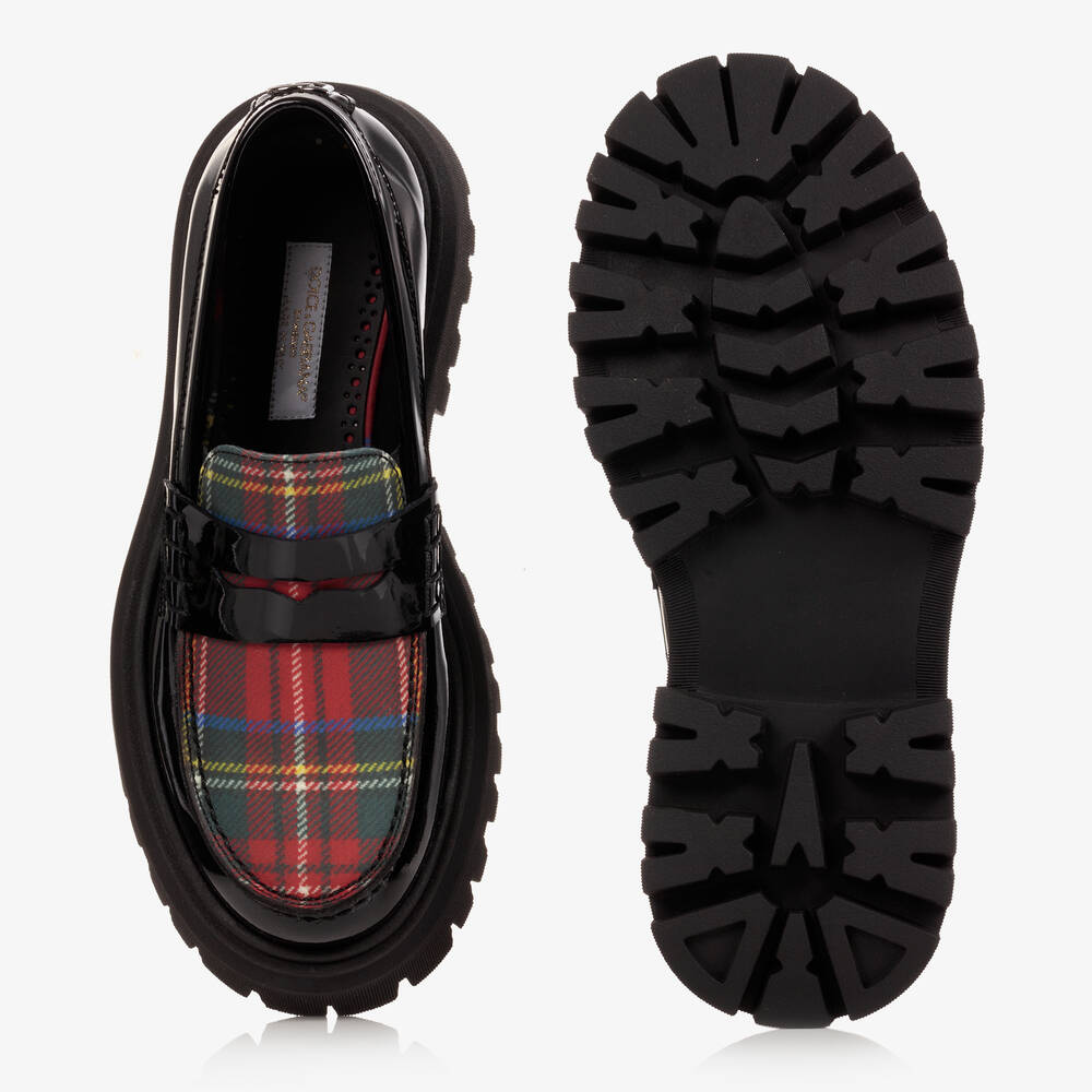 Dolce & Gabbana-Girls Black Patent Loafers | Childrensalon Outlet