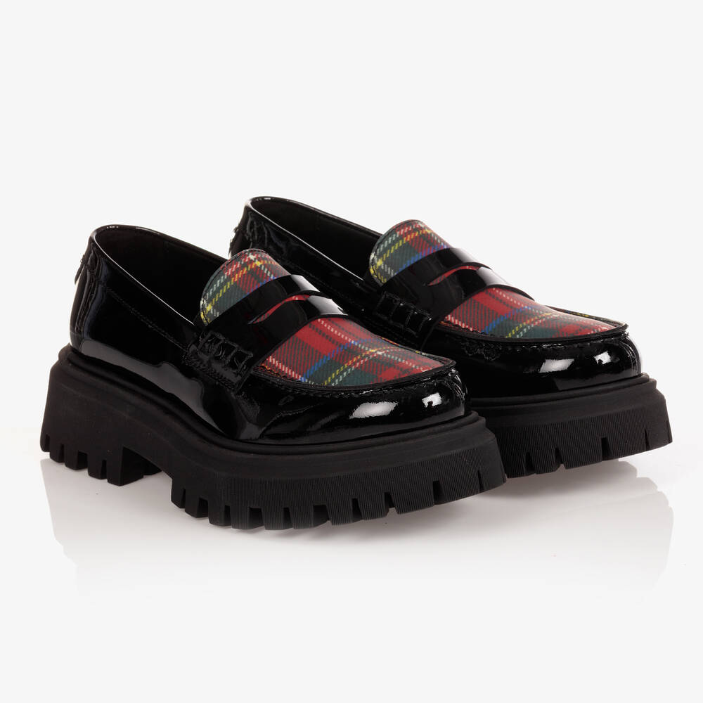 Dolce & Gabbana - Girls Black Patent Loafers | Childrensalon
