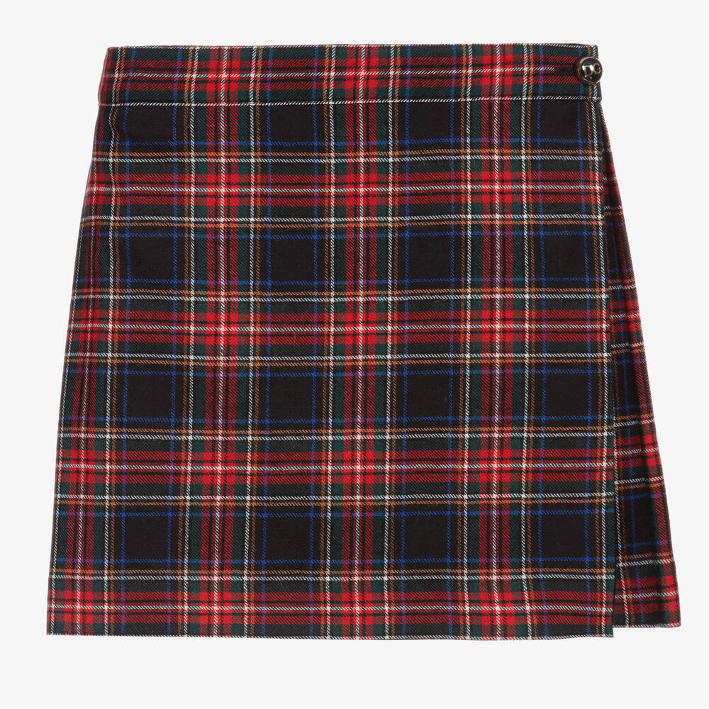 Dolce & Gabbana - Girls Black & Red Tartan Skirt | Childrensalon