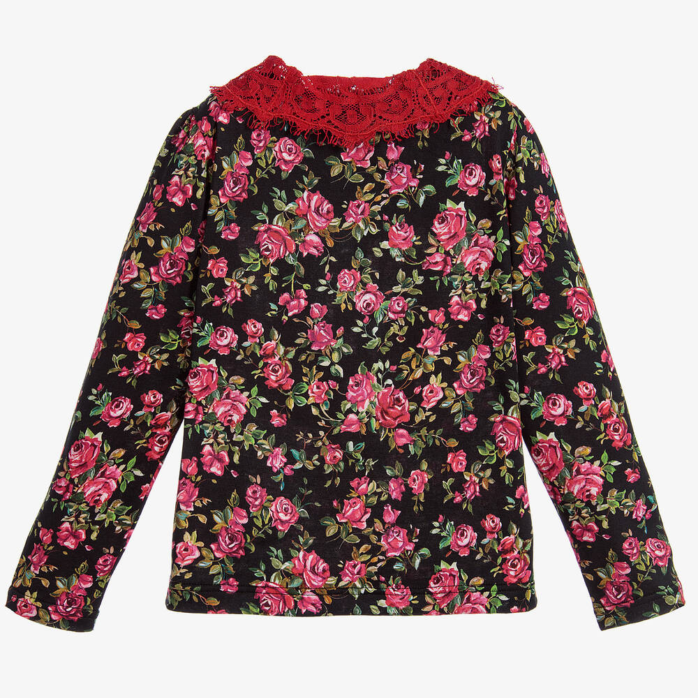 Dolce & Gabbana-Girls Black ROSELLINE Blouse | Childrensalon Outlet