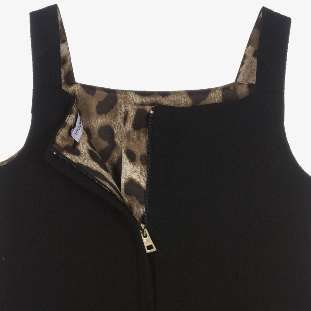 Dolce & Gabbana-Girls Black Sleeveless Crêpe Dress | Childrensalon Outlet