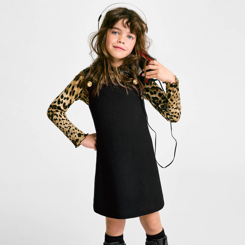 Dolce & Gabbana-Girls Black Sleeveless Crêpe Dress | Childrensalon Outlet