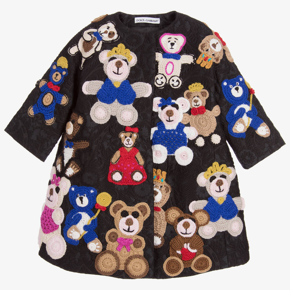 Dolce & Gabbana - Girls Black Teddy Coat | Childrensalon