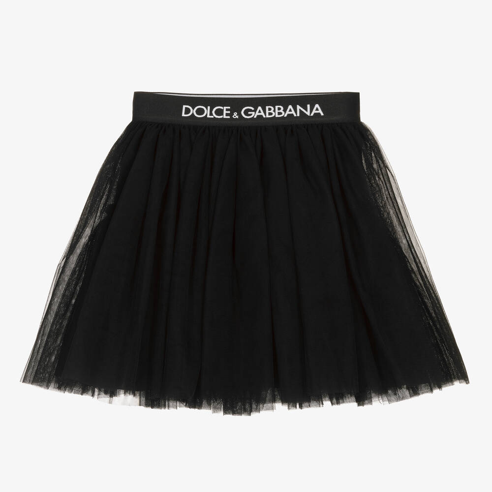Dolce & Gabbana - Черная юбка из тюля для девочек | Childrensalon