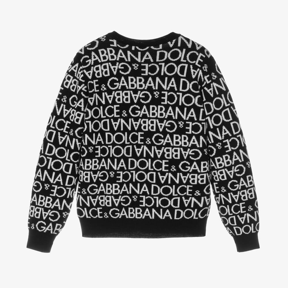 Dolce & Gabbana-Черно-белый шерстяной кардиган | Childrensalon Outlet