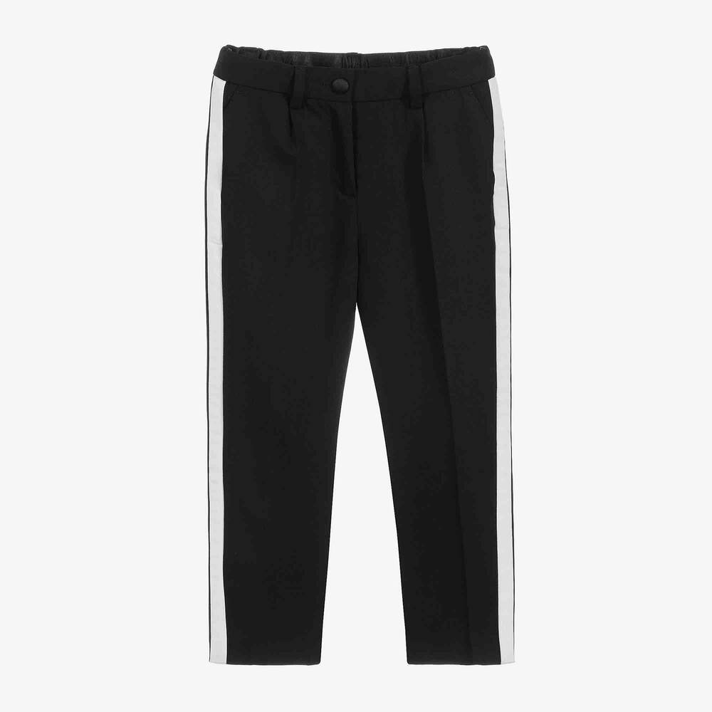 Dolce & Gabbana - Girls Black Wool Trousers | Childrensalon