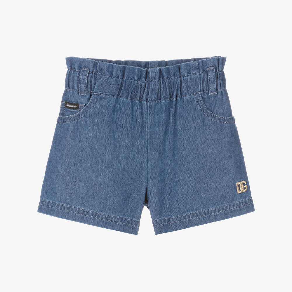 Dolce & Gabbana-Шорты из синего шамбре | Childrensalon Outlet
