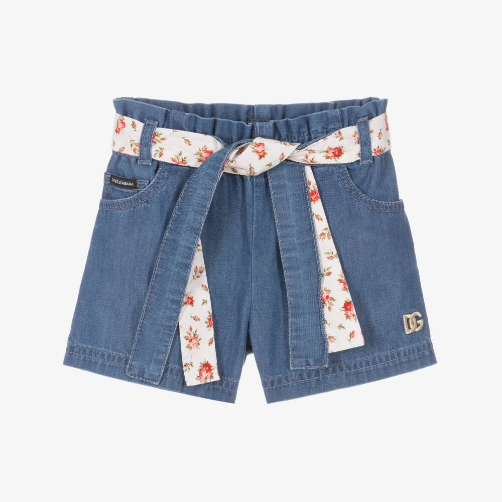 Dolce & Gabbana-Шорты из синего шамбре | Childrensalon Outlet