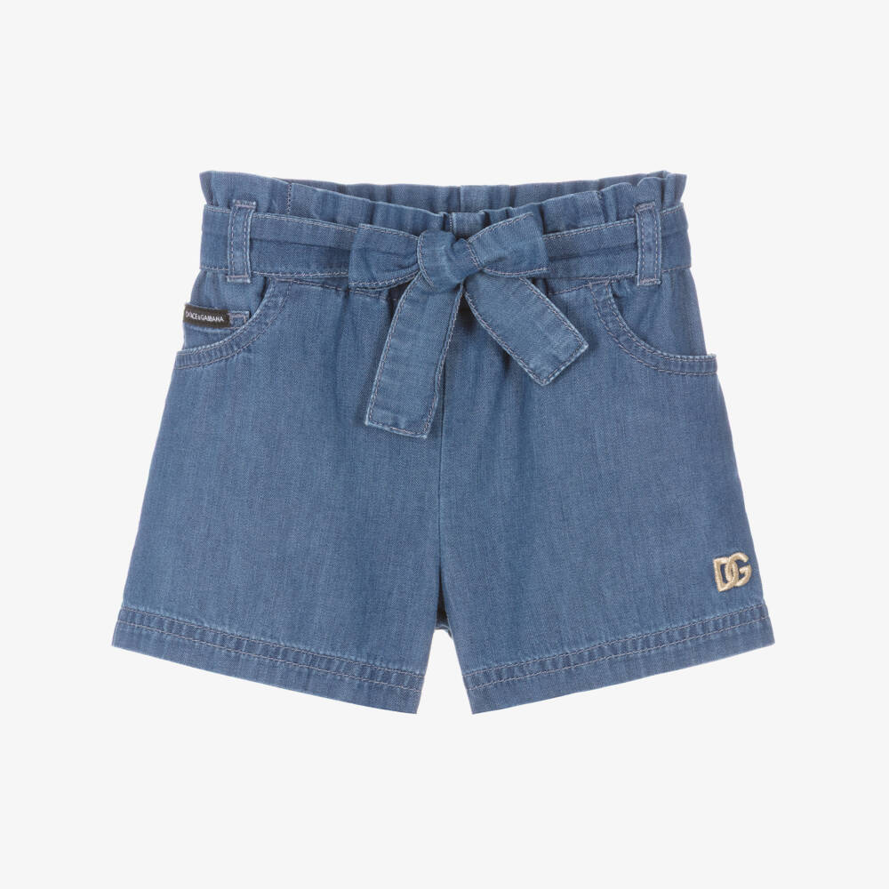 Dolce & Gabbana-Шорты из синего шамбре | Childrensalon Outlet