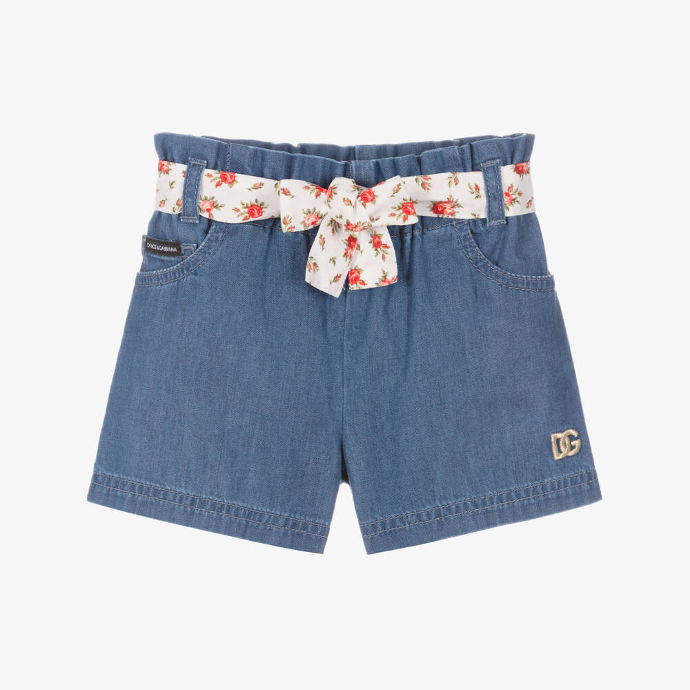 Dolce & Gabbana-Шорты из синего шамбре | Childrensalon Outlet