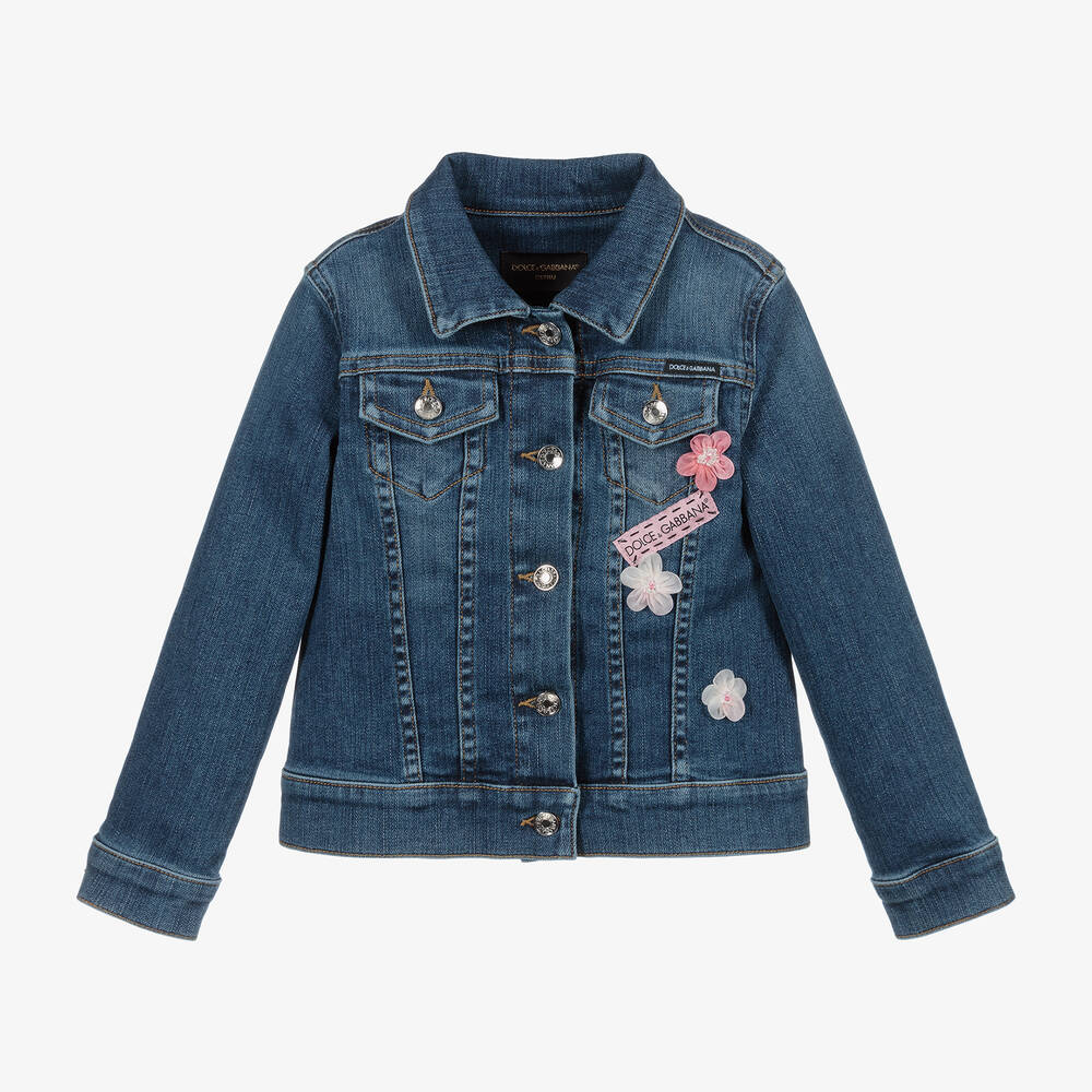 Dolce & Gabbana - Veste bleue en denim Fille  | Childrensalon