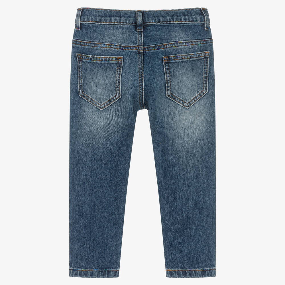 Dolce & Gabbana-Girls Blue Denim Jewel Logo Jeans | Childrensalon Outlet