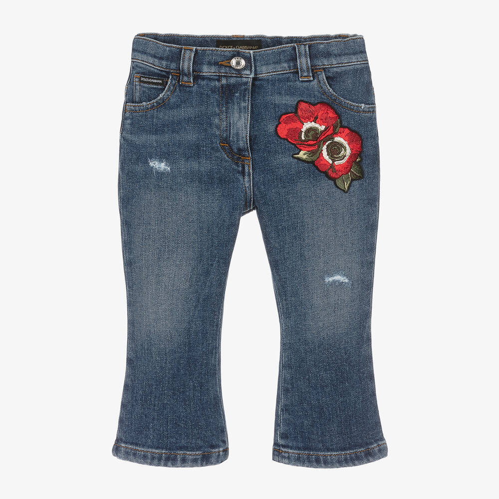 Dolce & Gabbana-Girls Blue Denim Poppy Jeans | Childrensalon Outlet