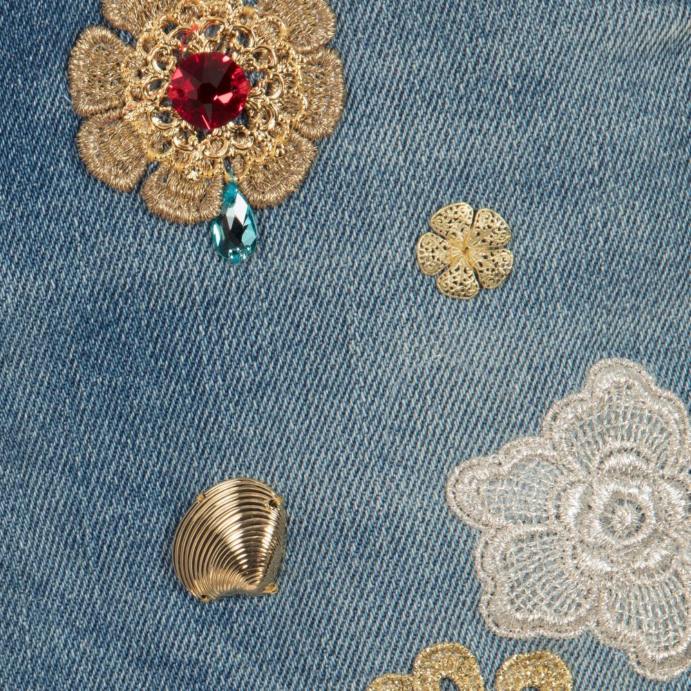 Dolce & Gabbana-Girls Blue Denim Regular Fit Jeans | Childrensalon Outlet