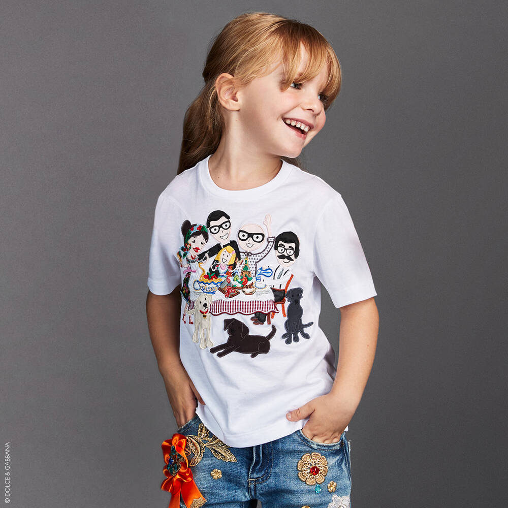 Dolce & Gabbana-Girls Blue Denim Regular Fit Jeans | Childrensalon Outlet
