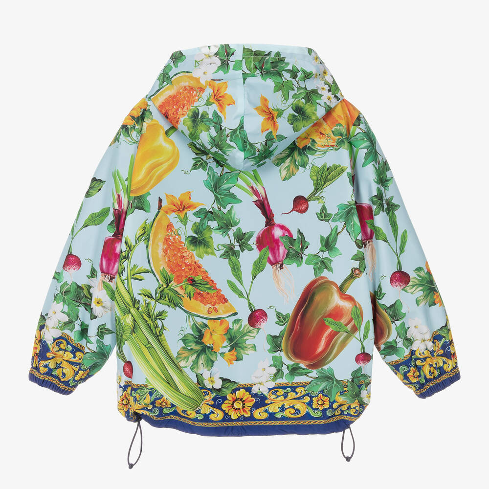 Dolce & Gabbana-Голубая куртка с овощами для девочек | Childrensalon Outlet