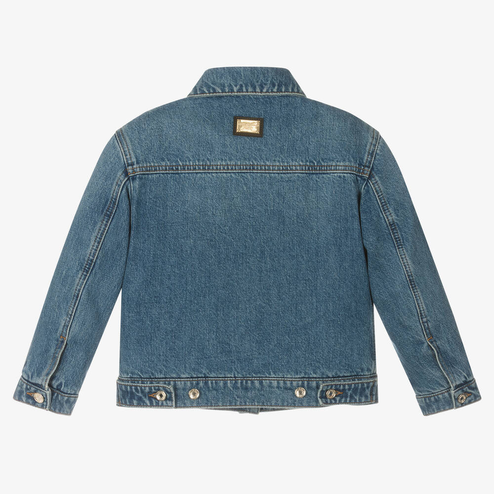 Dolce & Gabbana-Голубая джинсовая куртка с цветами | Childrensalon Outlet