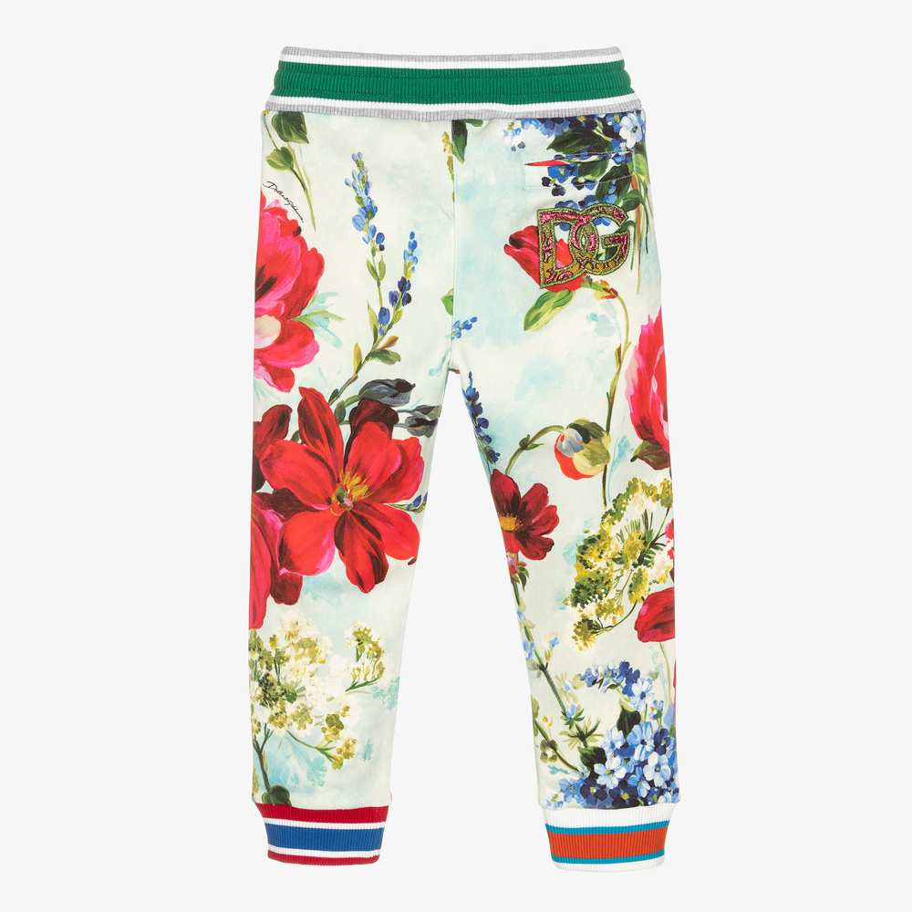 Dolce & Gabbana-Girls Blue Garden Joggers | Childrensalon Outlet