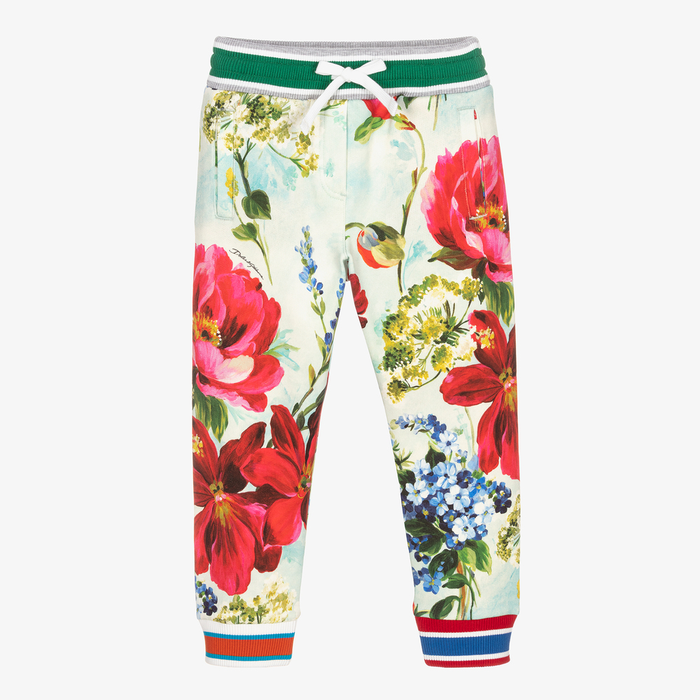 Dolce & Gabbana - Girls Blue Garden Joggers | Childrensalon