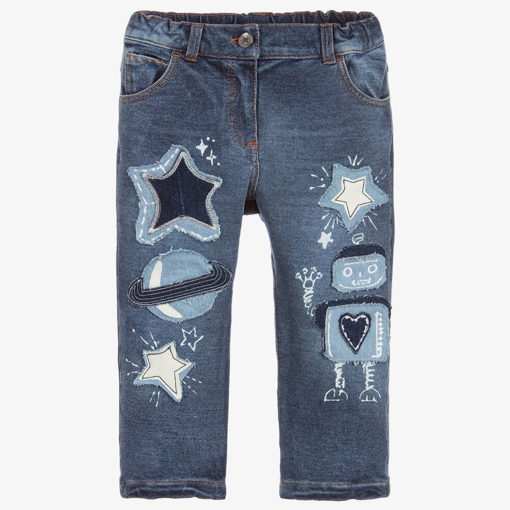Dolce & Gabbana - Girls Blue Jog Jeans | Childrensalon