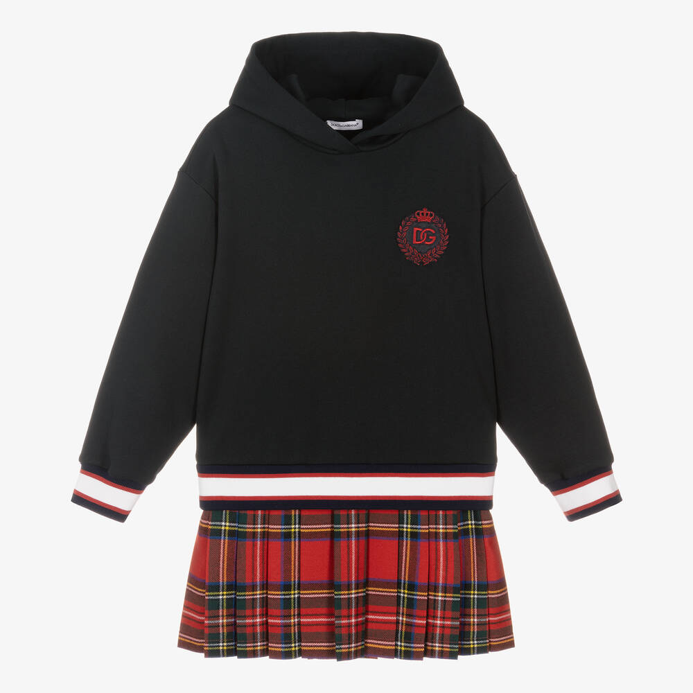 Dolce & Gabbana - Girls Blue & Red Tartan Dress  | Childrensalon