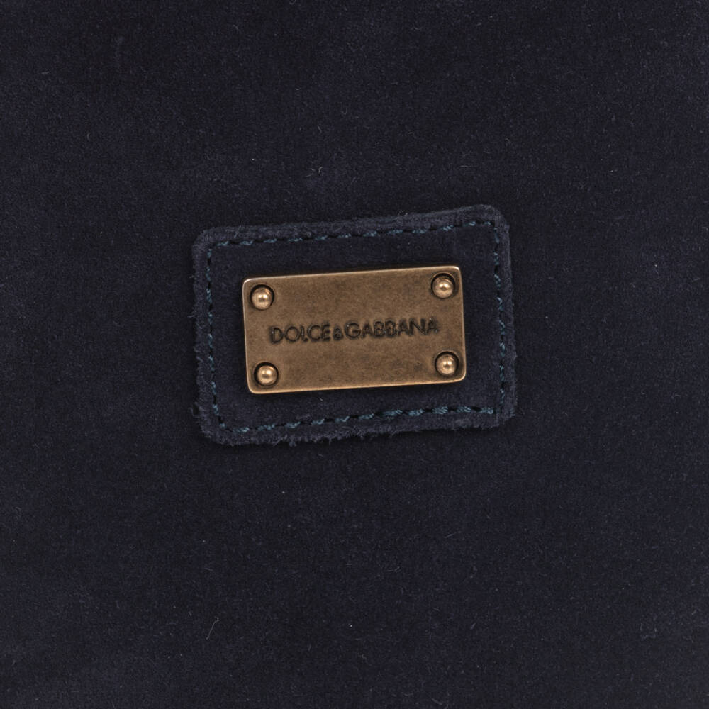 Dolce & Gabbana-Girls Blue Suede Knee Boots | Childrensalon Outlet
