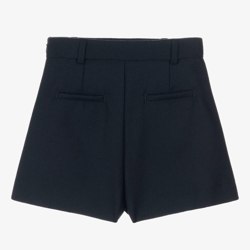 Dolce & Gabbana-Girls Blue Wool Twill Skort | Childrensalon Outlet