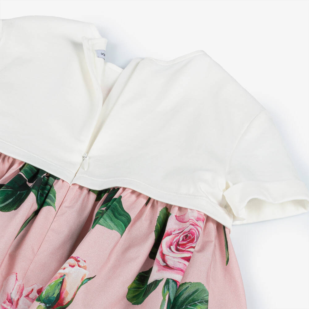 Dolce & Gabbana-Girls Blush Bloom T-Shirt Gown | Childrensalon Outlet