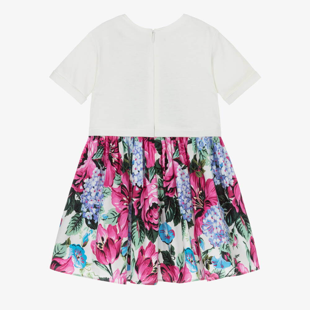Dolce & Gabbana-Girls Blush Floral Cotton Ensemble | Childrensalon Outlet