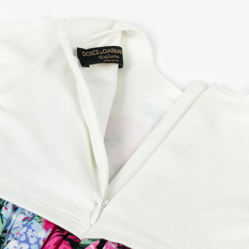 Dolce & Gabbana-Girls Blush Floral Cotton Ensemble | Childrensalon Outlet