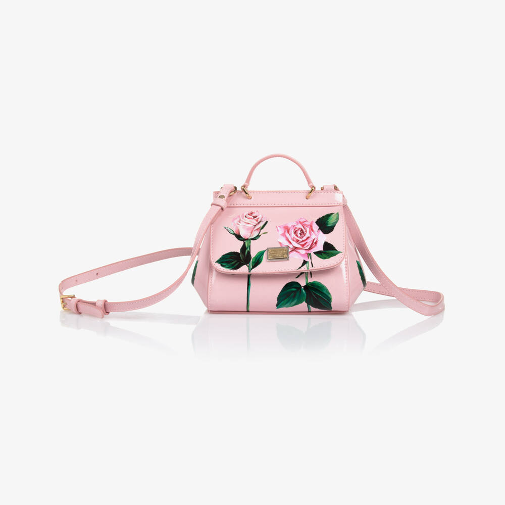 Dolce & Gabbana-Girls Blush Floral Leather Purse | Childrensalon Outlet