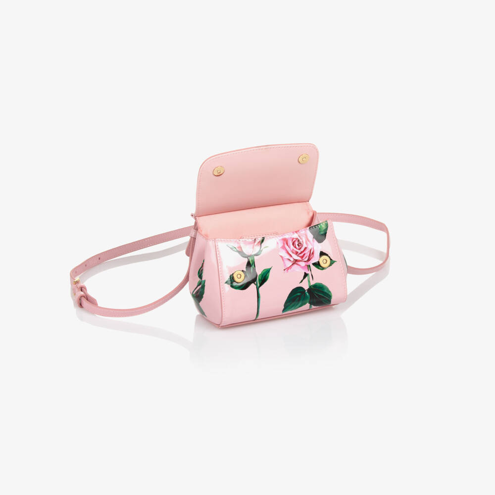 Dolce & Gabbana-Girls Blush Floral Leather Purse | Childrensalon Outlet