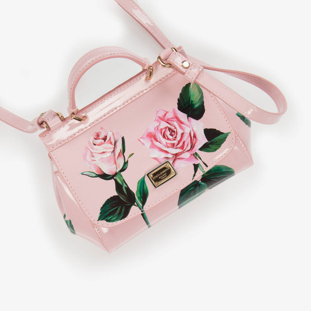 Dolce & Gabbana-Girls Blush Floral Leather Purse | Childrensalon Outlet