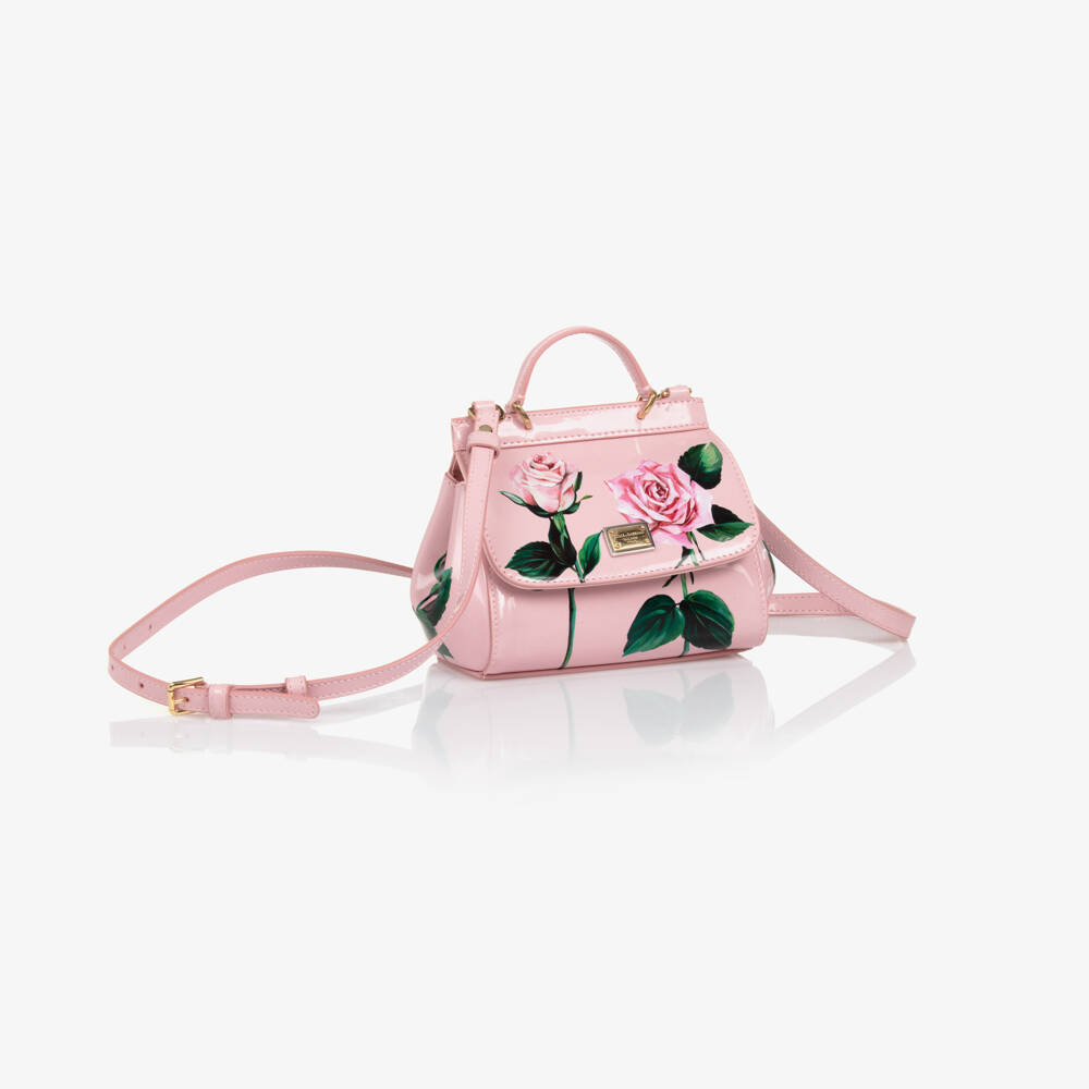 Dolce & Gabbana-Girls Blush Floral Leather Purse | Childrensalon Outlet