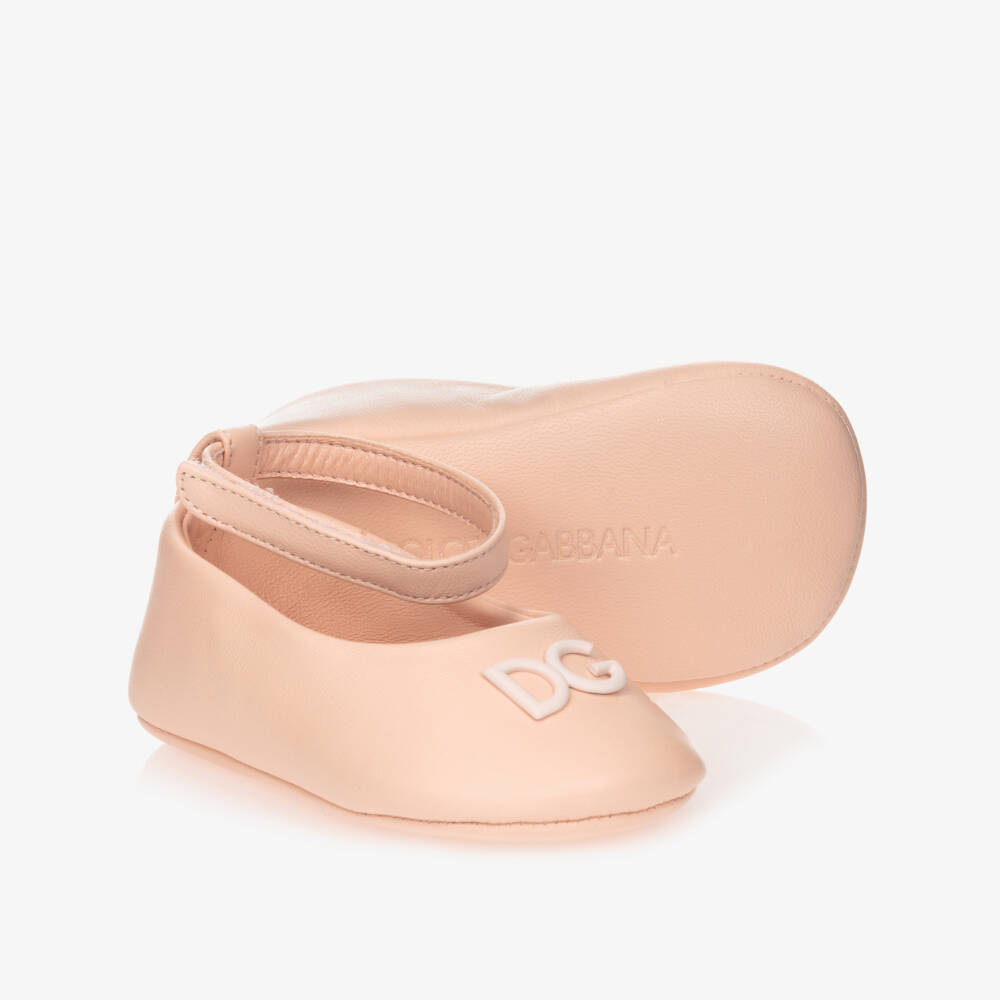 Dolce & Gabbana-حذاء مشي ناعم من الجلد الوردي للبنات | Childrensalon Outlet
