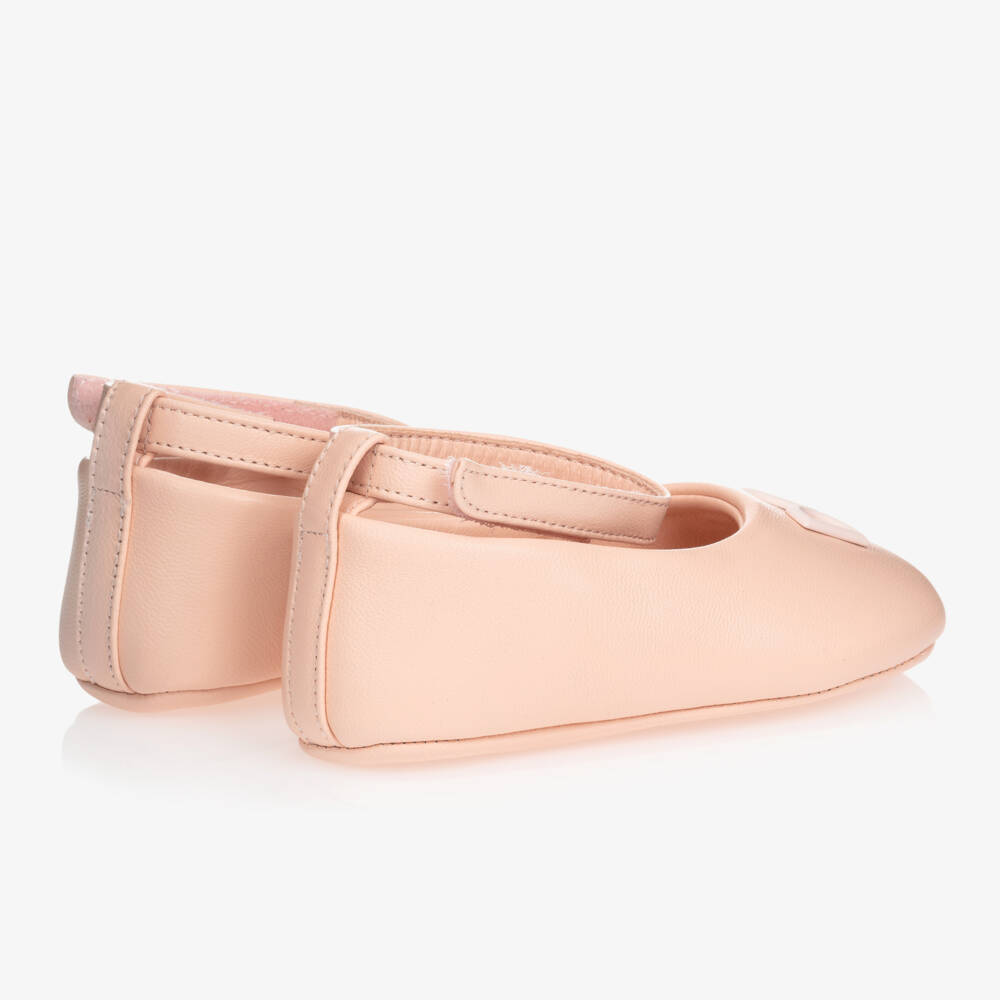 Dolce & Gabbana-Girls' Blush Pink Leather Softwalkers | Childrensalon Outlet